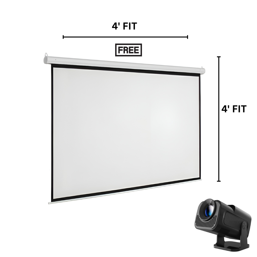 (Smart 4K) Mini Projector – ১২০” সিনেমা স্ক্রিন + TV