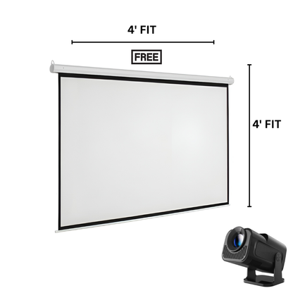 (Smart 4K) Mini Projector – ১২০” সিনেমা স্ক্রিন + TV