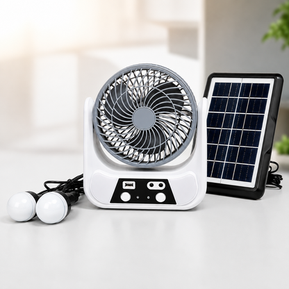 Solar Fan price in BD with 2 LED Bulbs & Panel