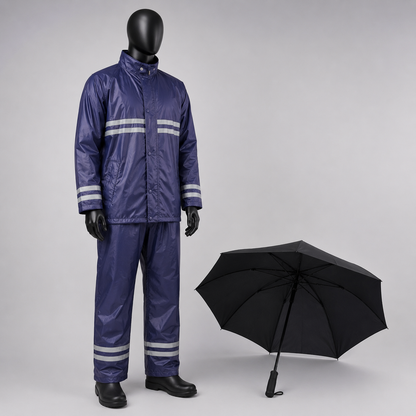 1 Part Raincoat + Umbrella Combo